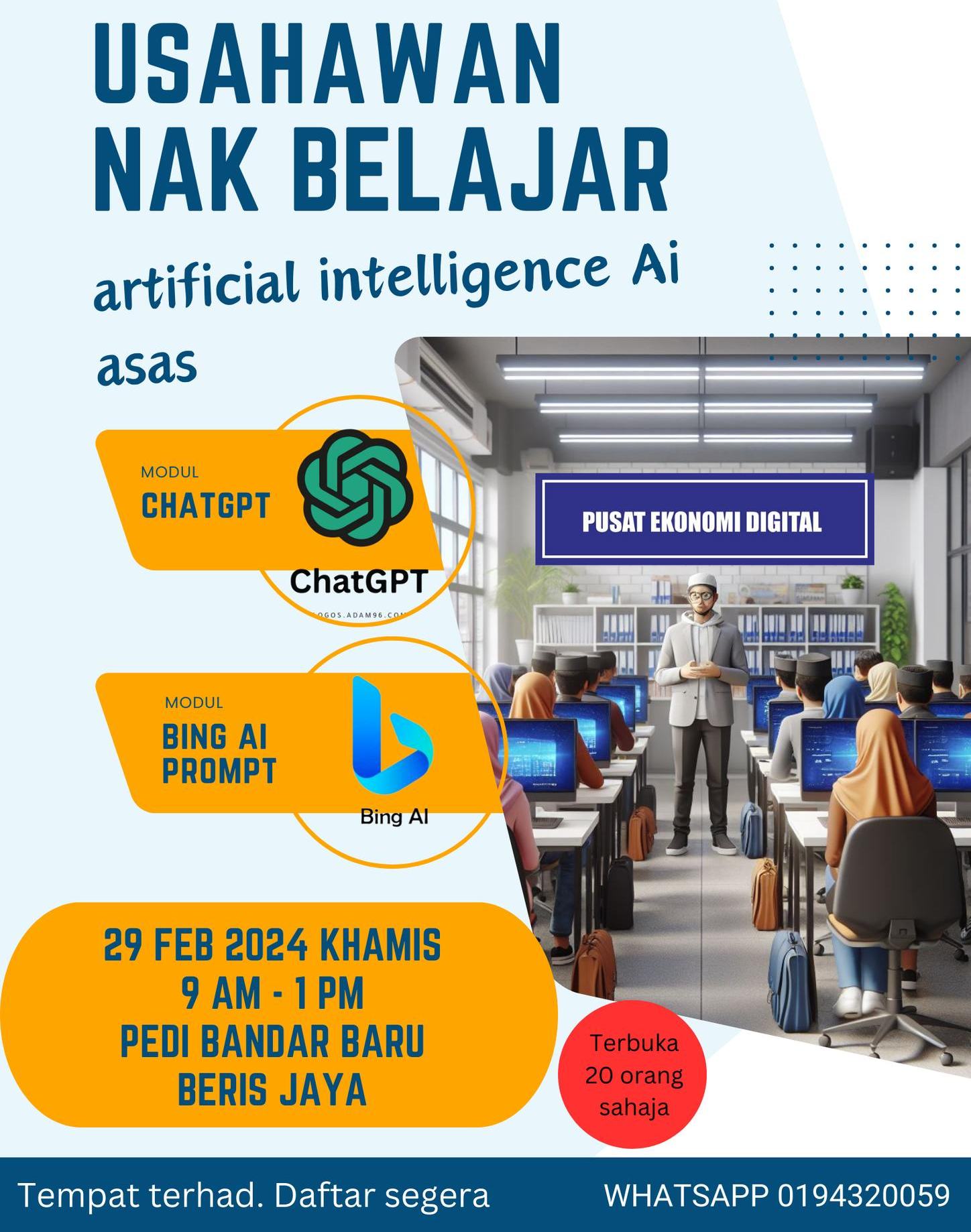 mini program usahawan bengkel AI