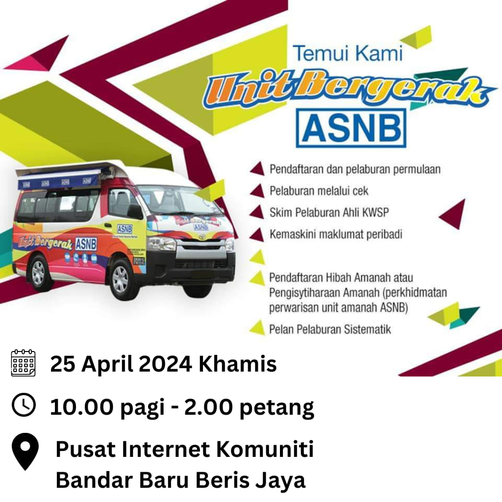 kaunter bergerak asnb pusat internet beris jaya