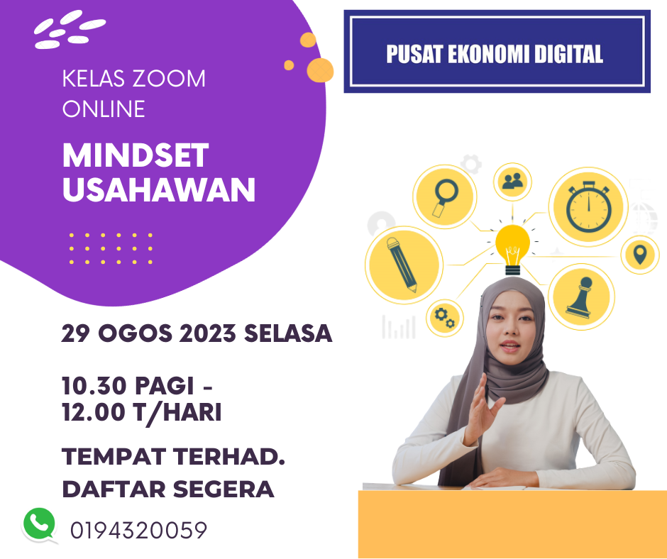 Kelas Online Ogos PEDi Modul Asas Keusahawanan Mindset Usahawan