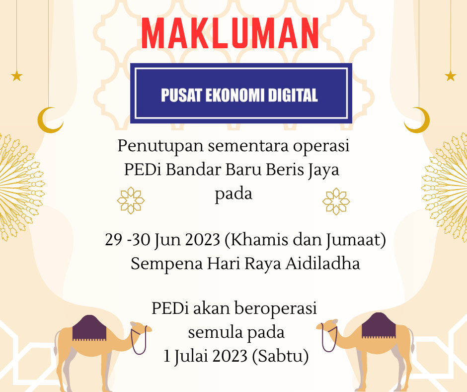 notis makluman penutupan PEDi Bandar Baru Beris Jaya