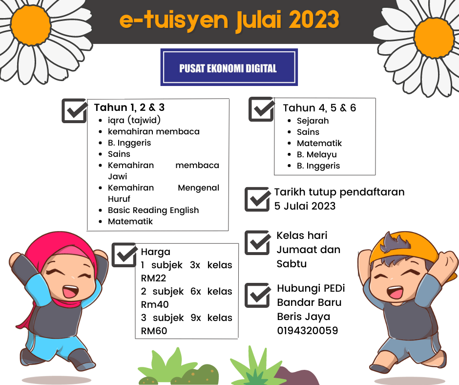 poster e tuisyen pedi Julai 2023